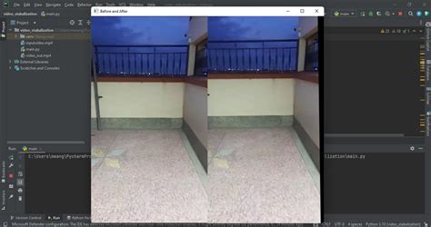 real time video stabilization opencv